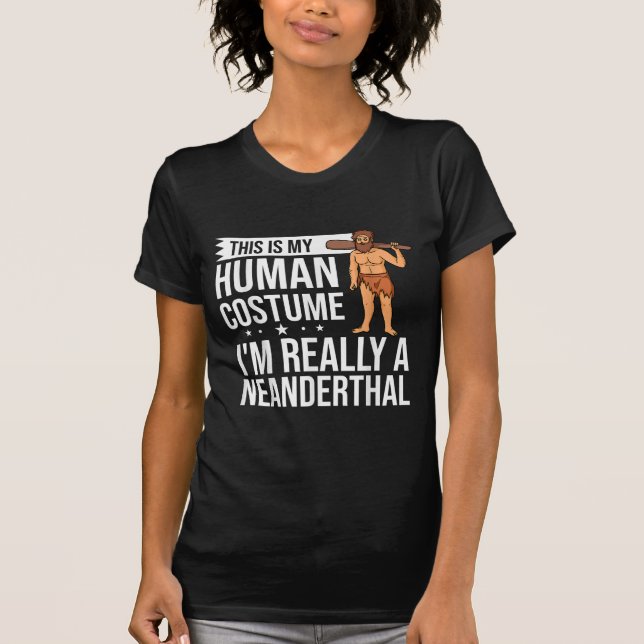 Camiseta Neanderthal Caveman Woman Skull Gift (Anverso)