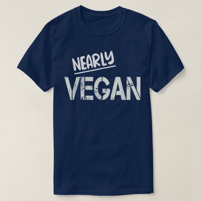 Camiseta Nearly Vegan Vegetarian Veggie Meat Free  (Diseño del anverso)