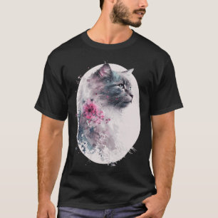 Camiseta Nebelung Cat Cherry Blossom japonés Sakura