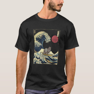 Camiseta Nebelung Cat Japonés Kanagawa Wave Funny Surf Ani