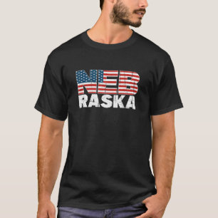 Camiseta Nebraska Bandera Estadounidense Patriota Mid West