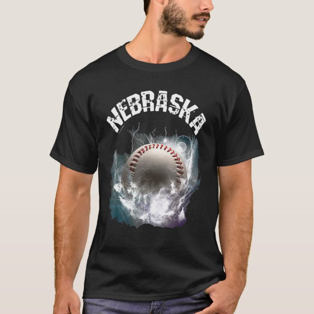 Camiseta Nebraska Baseball Retro (Anverso)