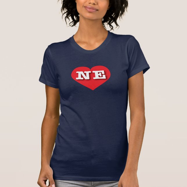Camiseta Nebraska Corazón Rojo - Amo NE (Anverso)