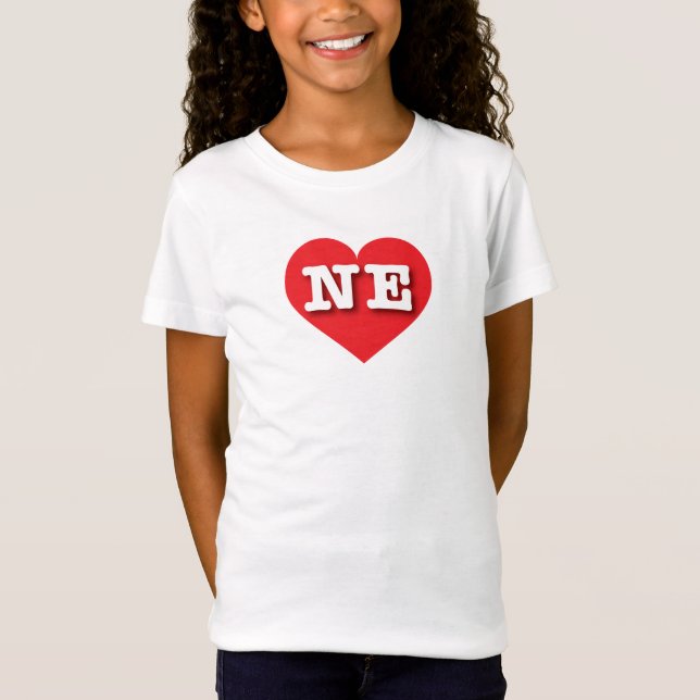 Camiseta Nebraska Corazón Rojo - Amo NE (Anverso)