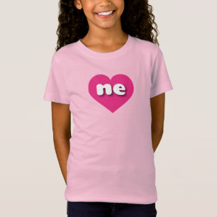 Camiseta Nebraska corazón rosado caliente - Me encanta uno