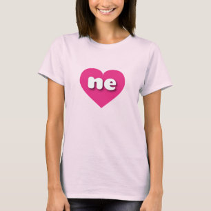 Camiseta Nebraska corazón rosado caliente - Me encanta uno