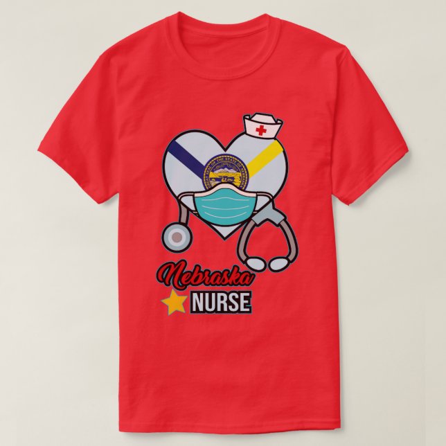 Camiseta Nebraska Enfermero Amor RN LPN Regalo de Enfermerí (Diseño del anverso)
