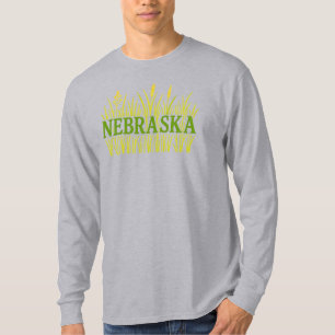 Camiseta Nebraska Grassland Typography   Alpasto rústico
