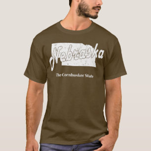 Camiseta Nebraska NE Diseño Vintage Deportes Mapa de estado