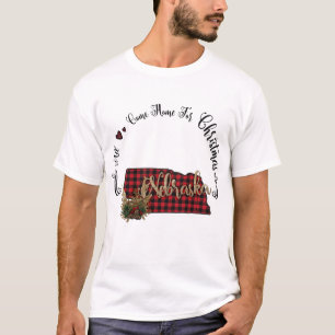 Camiseta Nebraska Plaid All Vuelve A Casa Para Navidades