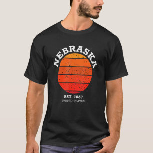 Camiseta Nebraska Retro Sunset Vintage Sports Ne