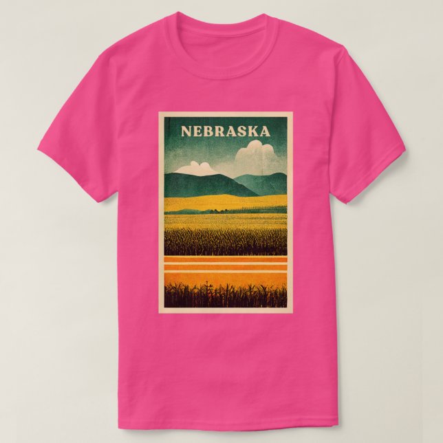 Camiseta Nebraska Retro Travel (Diseño del anverso)