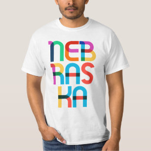 Camiseta Nebraska Vintage Retro Arte Pop Colorido Tipo 80s