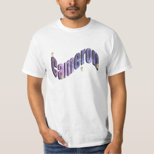 Camiseta Nebulosa Azul Nombre Cameron Con Ositos,