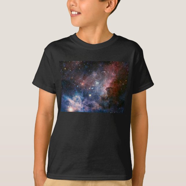 Camiseta Nebulosa Carina Rojo y Azul Telescopio Hubble (Anverso)