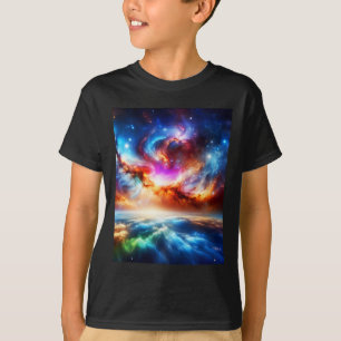 Camiseta Nebulosa Colorida Fuera de la Galaxia Espacial Sti