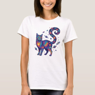 Camiseta Nebulosa de cola de gato girando Arte psicodélico