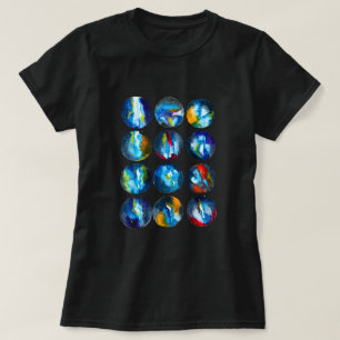 Camiseta nebulosa de galaxia de planeta azul acuarela