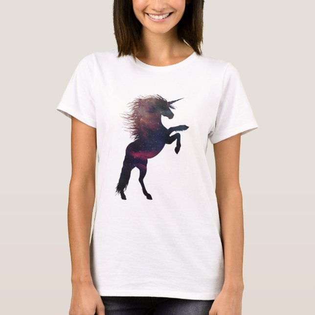 Camiseta Nebulosa magnética del espacio unicornio (Anverso)