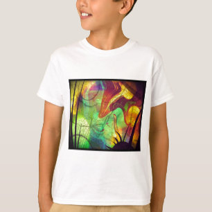 Camiseta Nebulosa Pintada - Abstracto de Ópalo de Fuego