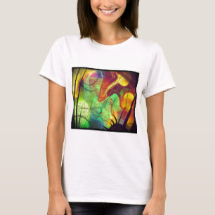 Camiseta Nebulosa Pintada - Abstracto de Ópalo de Fuego