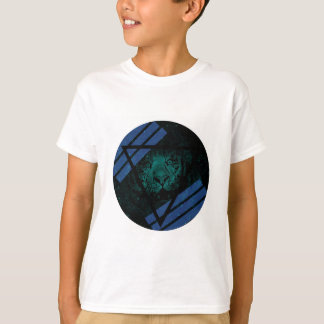 Camiseta Nebulosa verde azulada de tigres hipster con trián