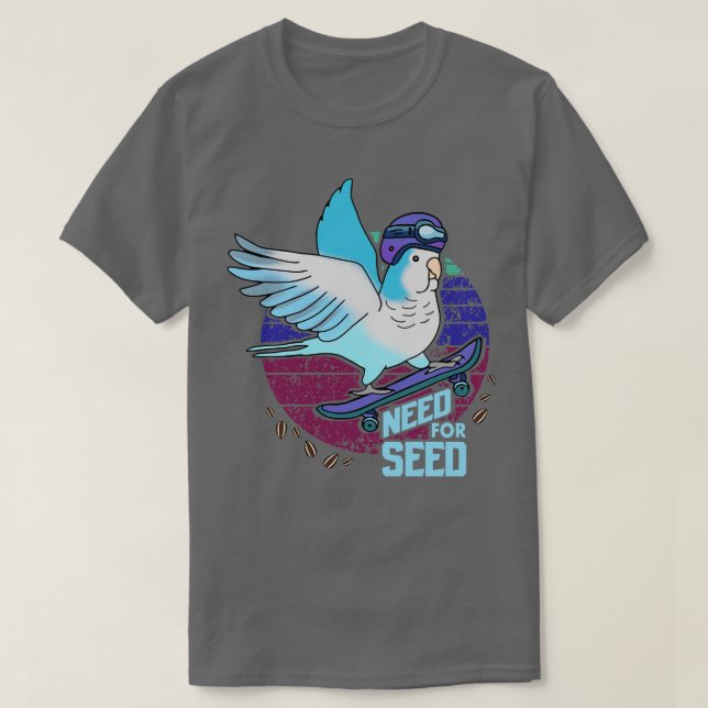 Camiseta necesidad de loro semilla azul quaker (Diseño del anverso)