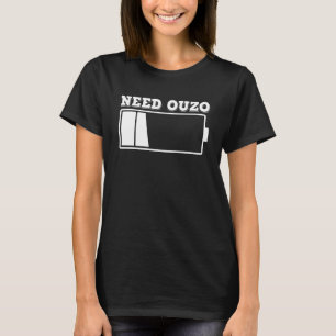 Camiseta Necesidad de Ouzo Sin recarga de batería con verde