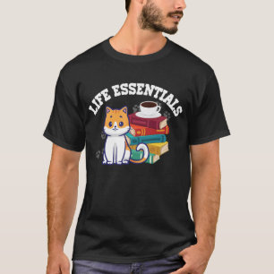 Camiseta Necesidades de la Vida - Libros Divertidos Gatos y