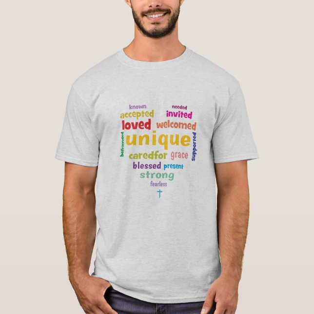 Camiseta Necesidades especiales palabras de corazón (Anverso)