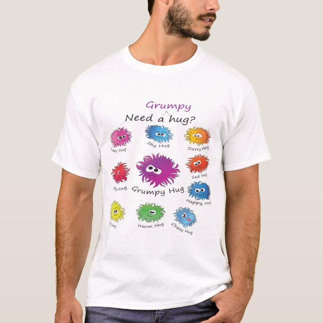 Camiseta Necesite un abrazo - abrazo gruñón (Anverso)