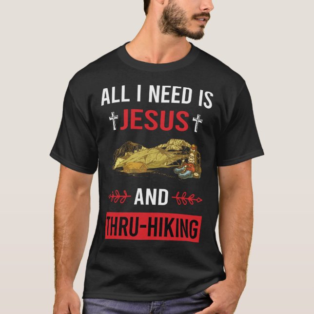 Camiseta Necesito A Jesús Caminando A Través De Senderismo (Anverso)