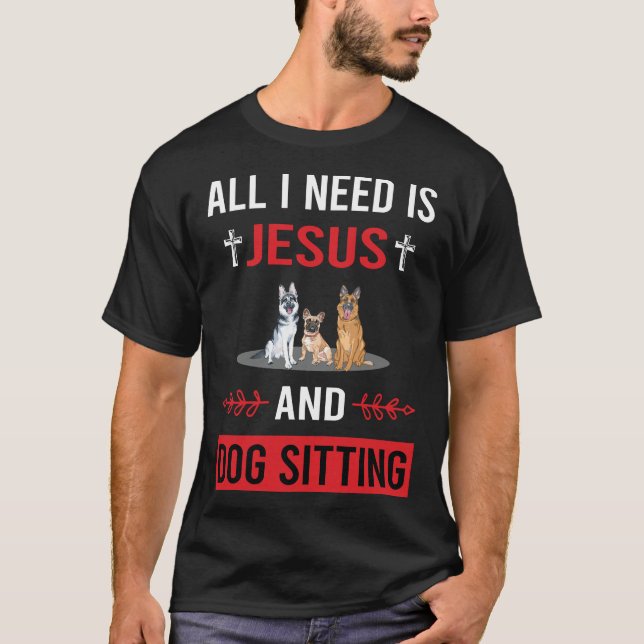 Camiseta Necesito a Jesús Perro Sentado (Anverso)