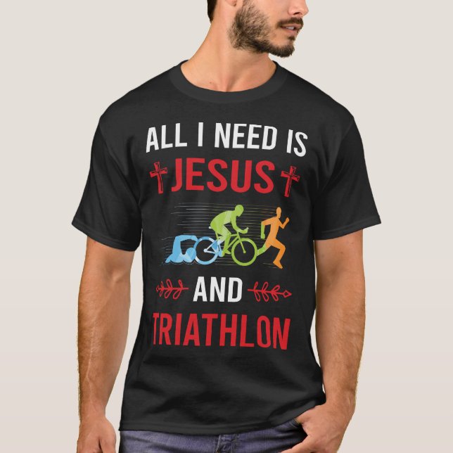 Camiseta Necesito a Jesús Triatleta (Anverso)