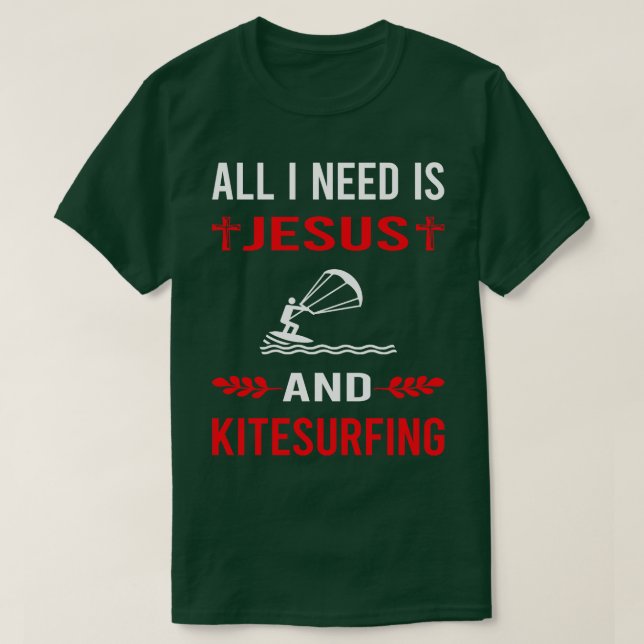 Camiseta Necesito A Jesús Y A Kitesurf Kitesurf Kitesurfer (Diseño del anverso)