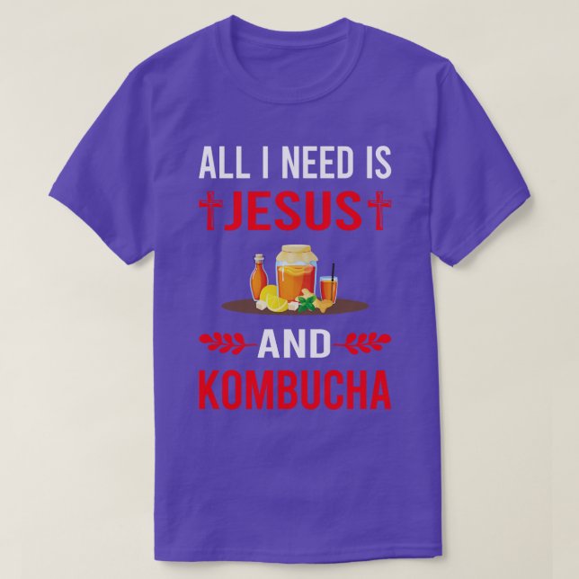 Camiseta Necesito A Jesús Y A Kombucha Booch (Diseño del anverso)