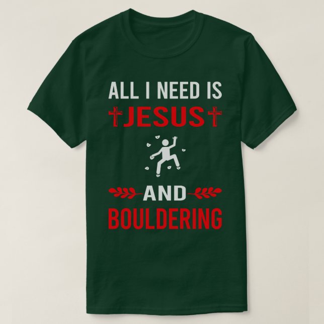 Camiseta Necesito A Jesús Y A La Escalada De Rocas En Bould (Diseño del anverso)