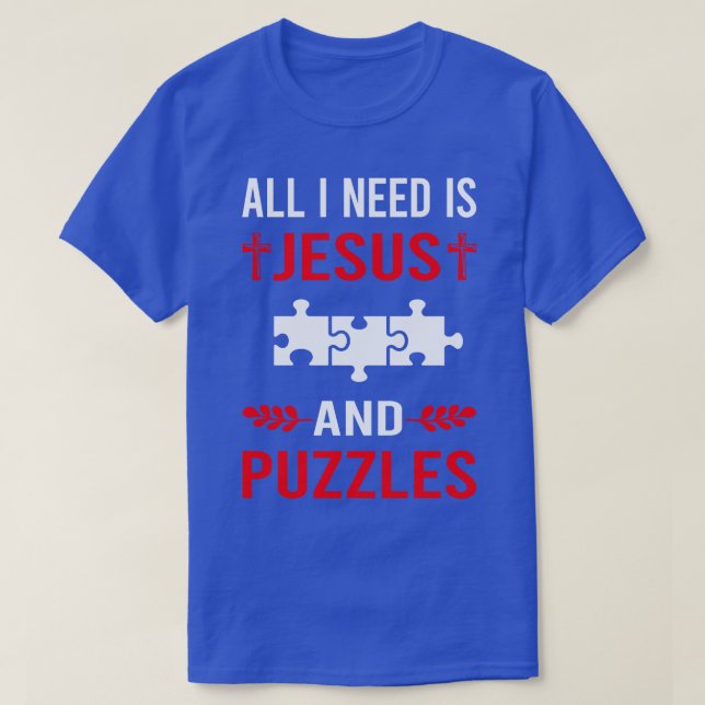 Camiseta Necesito A Jesús Y A Los Rompecabezas (Diseño del anverso)