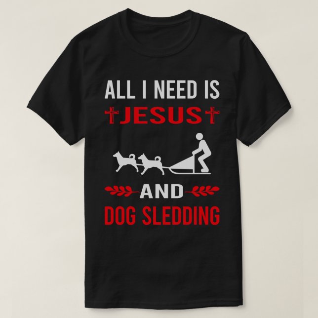 Camiseta Necesito A Jesús Y Al Perro Corriendo. (Diseño del anverso)