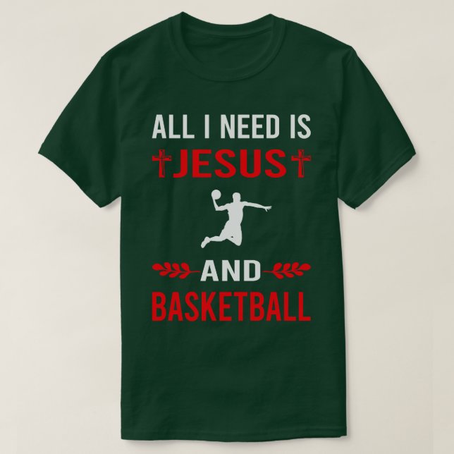 Camiseta Necesito A Jesús Y Baloncesto (Diseño del anverso)