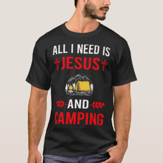Camiseta Necesito A Jesús Y Camping Camp Camper