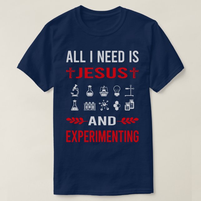 Camiseta Necesito A Jesús Y Experimento Experimental Experi (Diseño del anverso)
