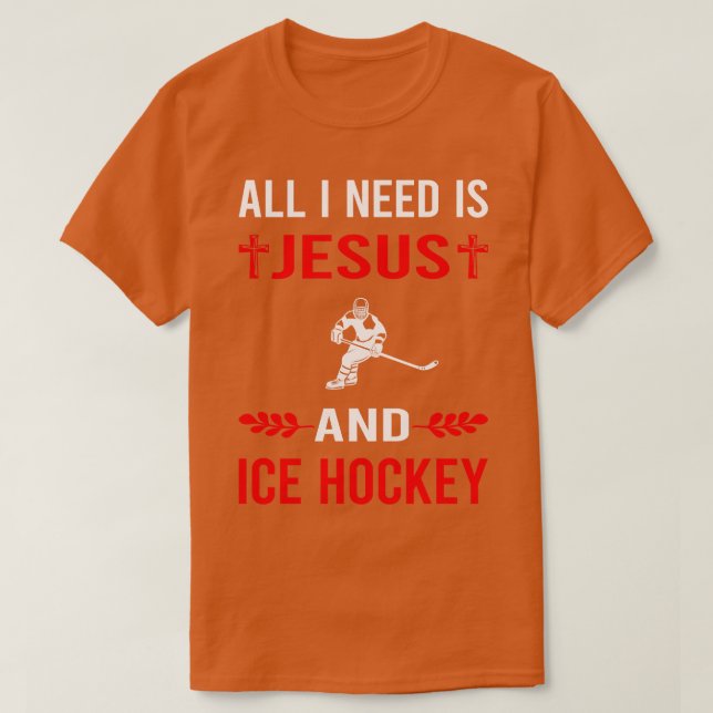Camiseta Necesito A Jesús Y Hockey Sobre Hielo (Diseño del anverso)