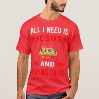 Camiseta Necesito A Jesús Y Jugar Al Ajedrez