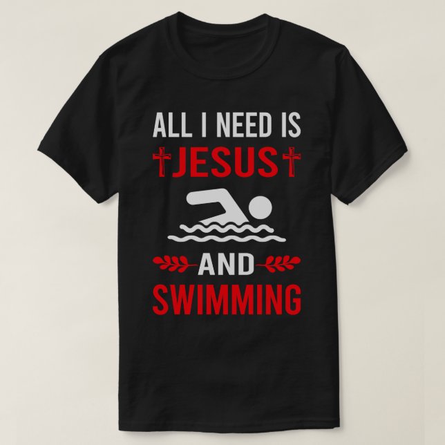 Camiseta Necesito A Jesús Y Nadador (Diseño del anverso)