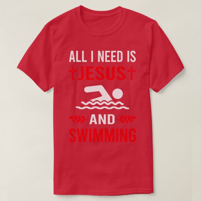 Camiseta Necesito A Jesús Y Nadador (Diseño del anverso)