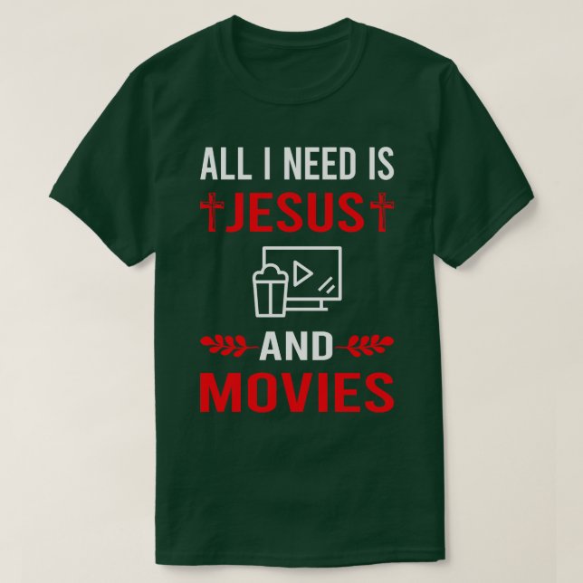 Camiseta Necesito A Jesús Y Películas (Diseño del anverso)