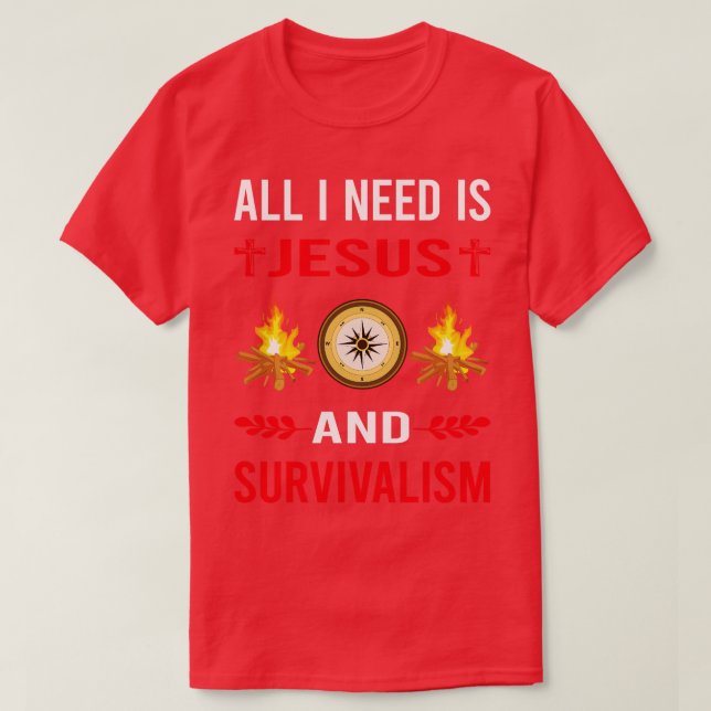 Camiseta Necesito A Jesús Y Supervivencia Preppers Surge (Diseño del anverso)