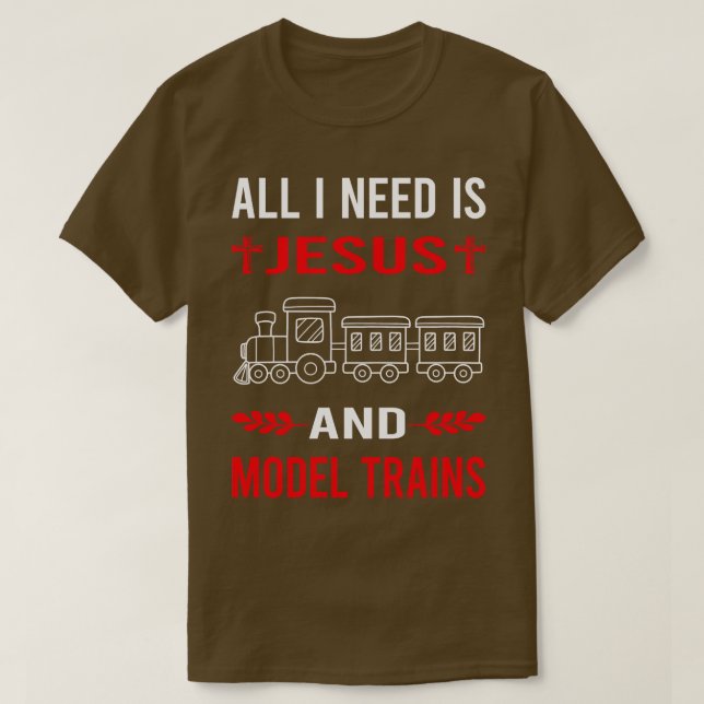 Camiseta Necesito A Jesús Y Tren Modelo Ferroviario (Diseño del anverso)