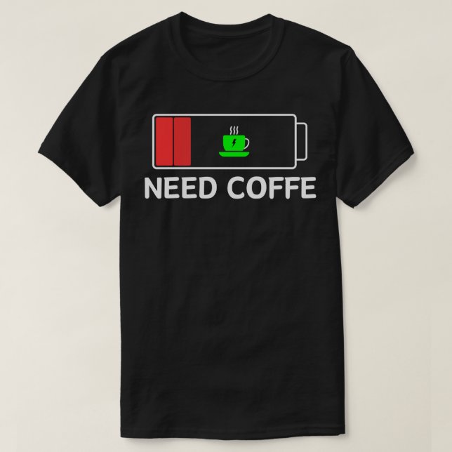 Camiseta necesito café (Diseño del anverso)